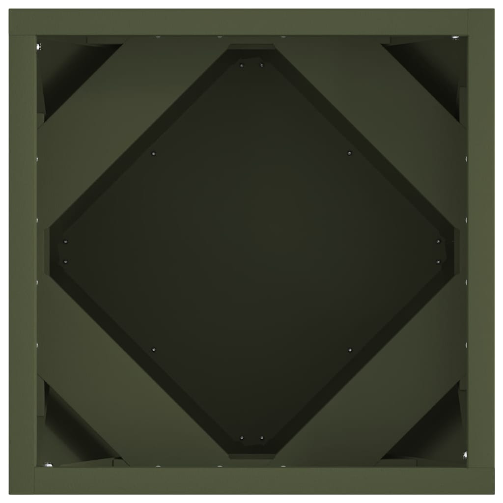 Plantenbak 2 pcs Olijf Groen 30 x 30 x 30 cm Staal is nu te koop bij PeponiXL, paradijselijk wonen!