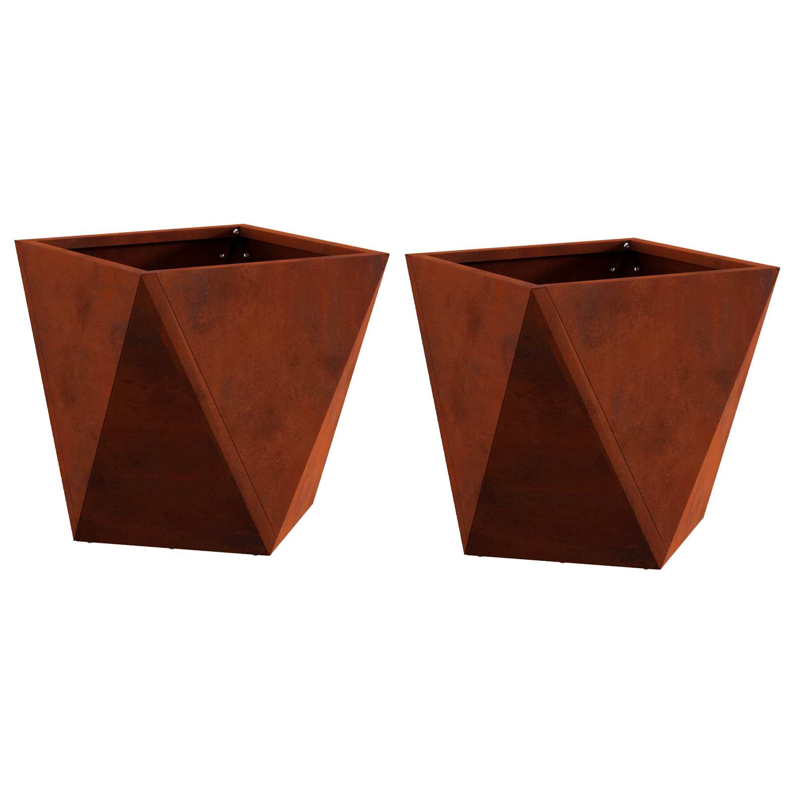 Plantenbak 2 pcs Roestig 30 x 30 x 30 cm Cortenstaal is nu te koop bij PeponiXL, paradijselijk wonen!