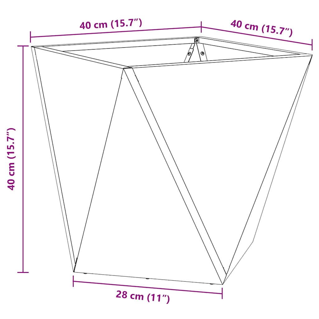 Plantenbak 2 pcs Zwart 40 x 40 x 40 cm Staal is nu te koop bij PeponiXL, paradijselijk wonen!