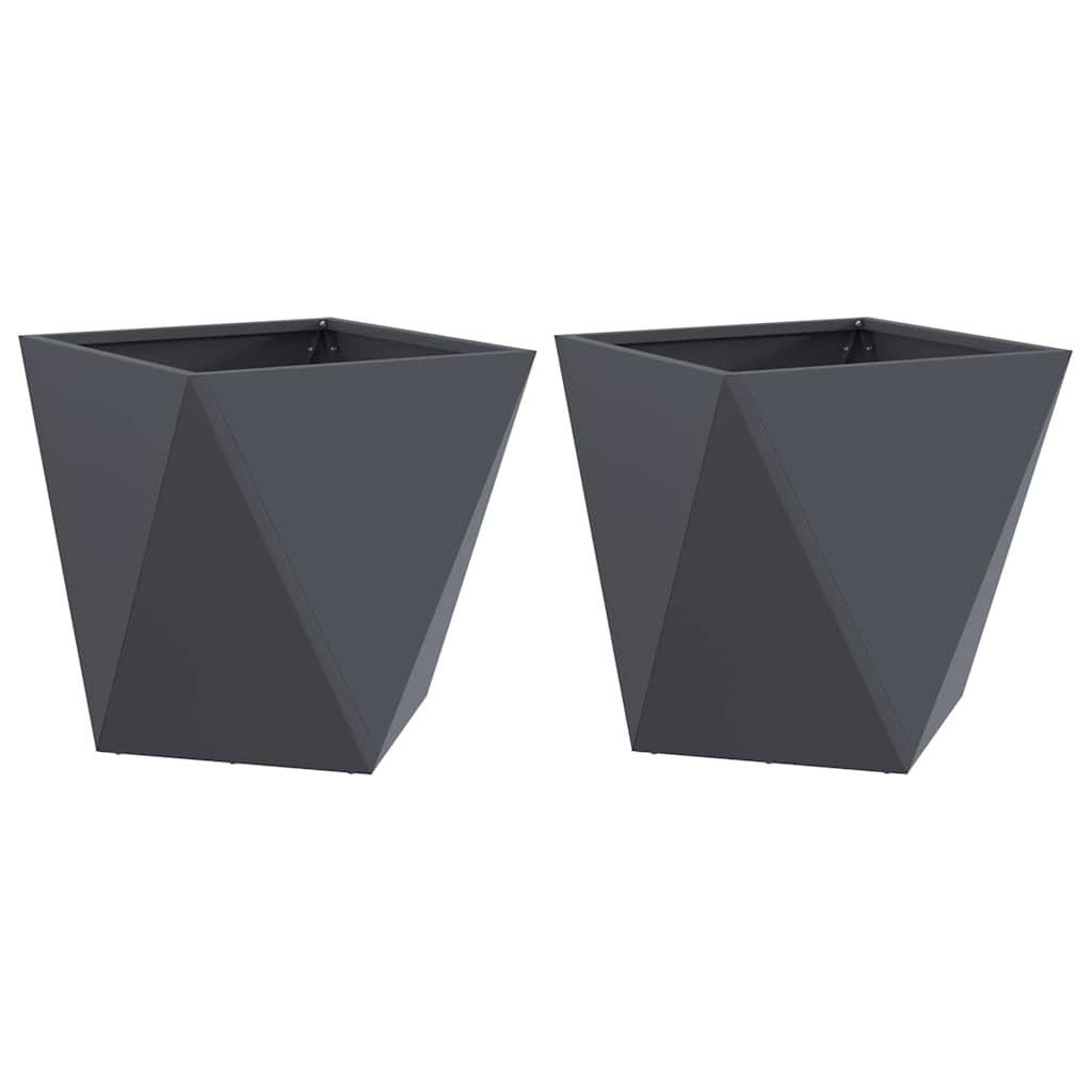 Plantenbak 2 pcs Antraciet 40 x 40 x 40 cm Staal is nu te koop bij PeponiXL, paradijselijk wonen!
