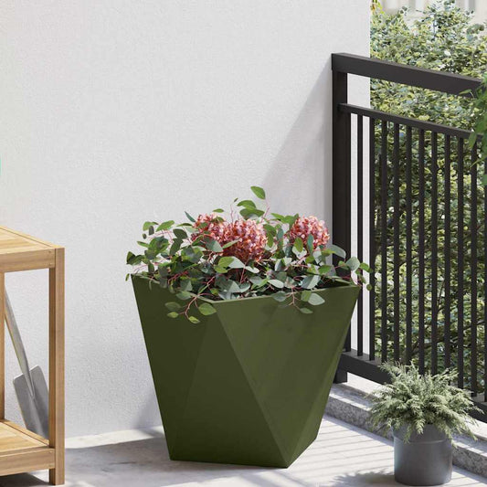 Plantenbak Olijf Groen 40 x 40 x 40 cm Staal is nu te koop bij PeponiXL, paradijselijk wonen!