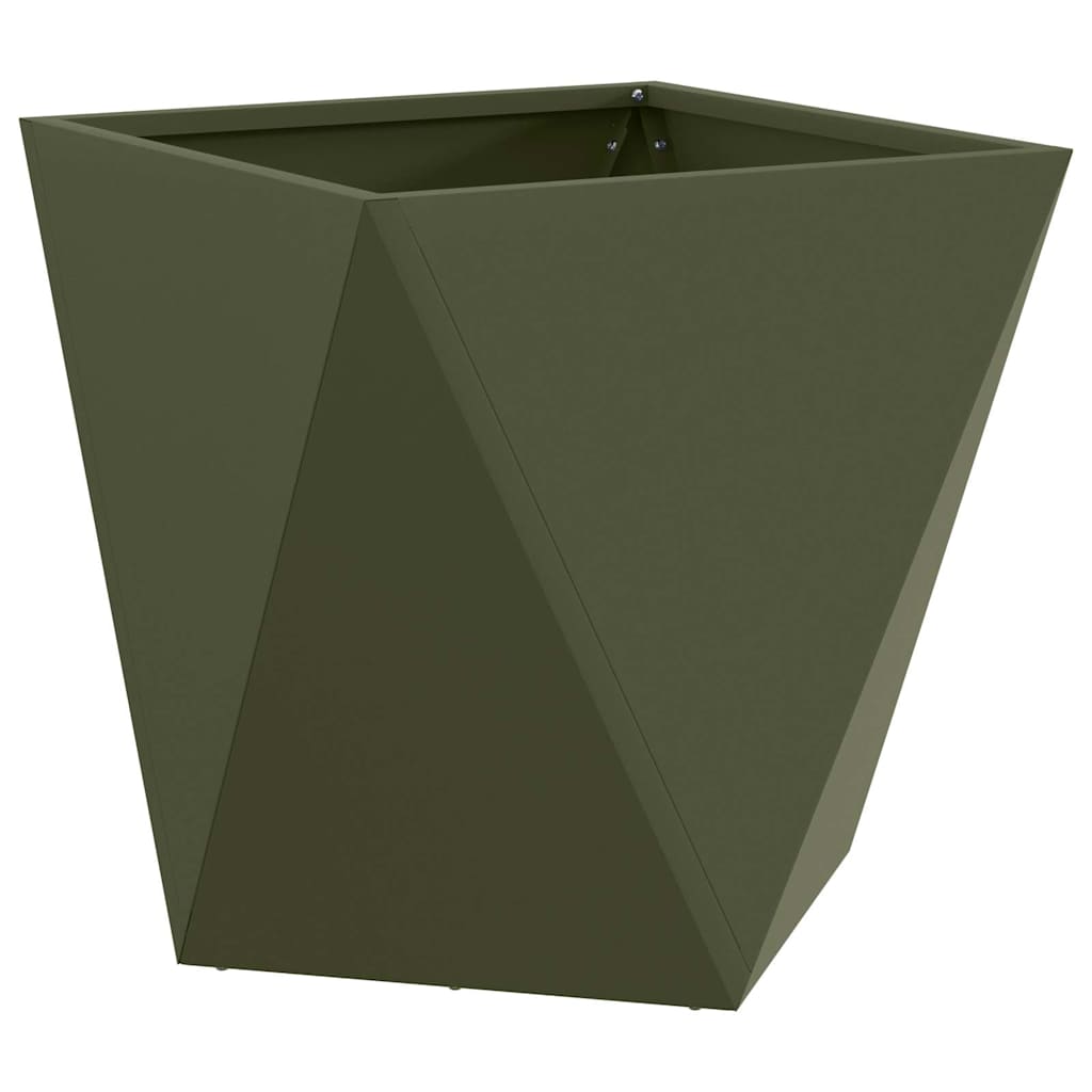 Plantenbak 2 pcs Olijf Groen 40 x 40 x 40 cm Staal is nu te koop bij PeponiXL, paradijselijk wonen!