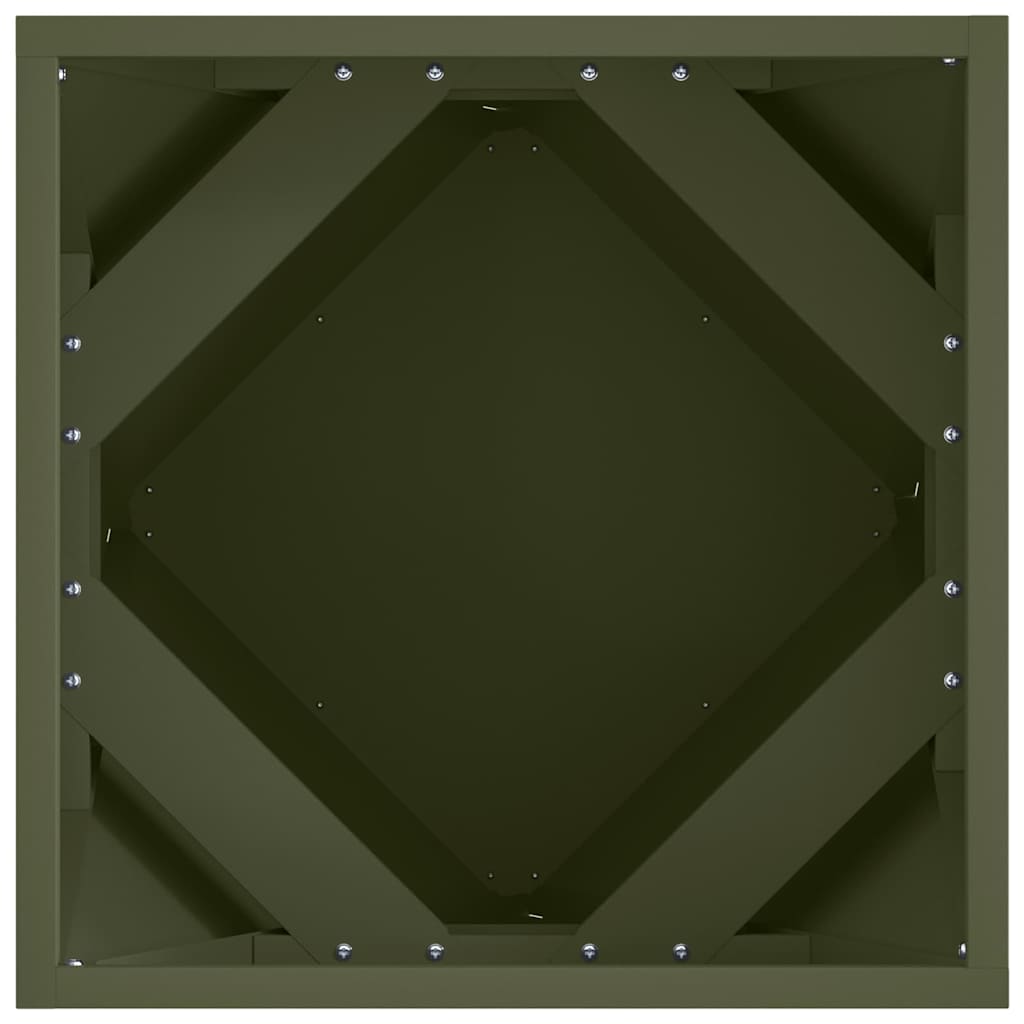 Plantenbak 2 pcs Olijf Groen 40 x 40 x 40 cm Staal is nu te koop bij PeponiXL, paradijselijk wonen!