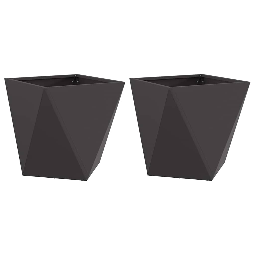 Plantenbak 2 pcs Zwart 50 x 50 x 50 cm Staal is nu te koop bij PeponiXL, paradijselijk wonen!
