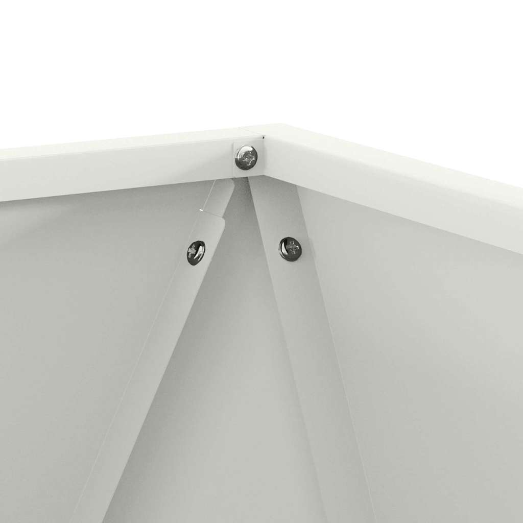 Plantenbak 2 pcs Wit 50 x 50 x 50 cm Staal is nu te koop bij PeponiXL, paradijselijk wonen!