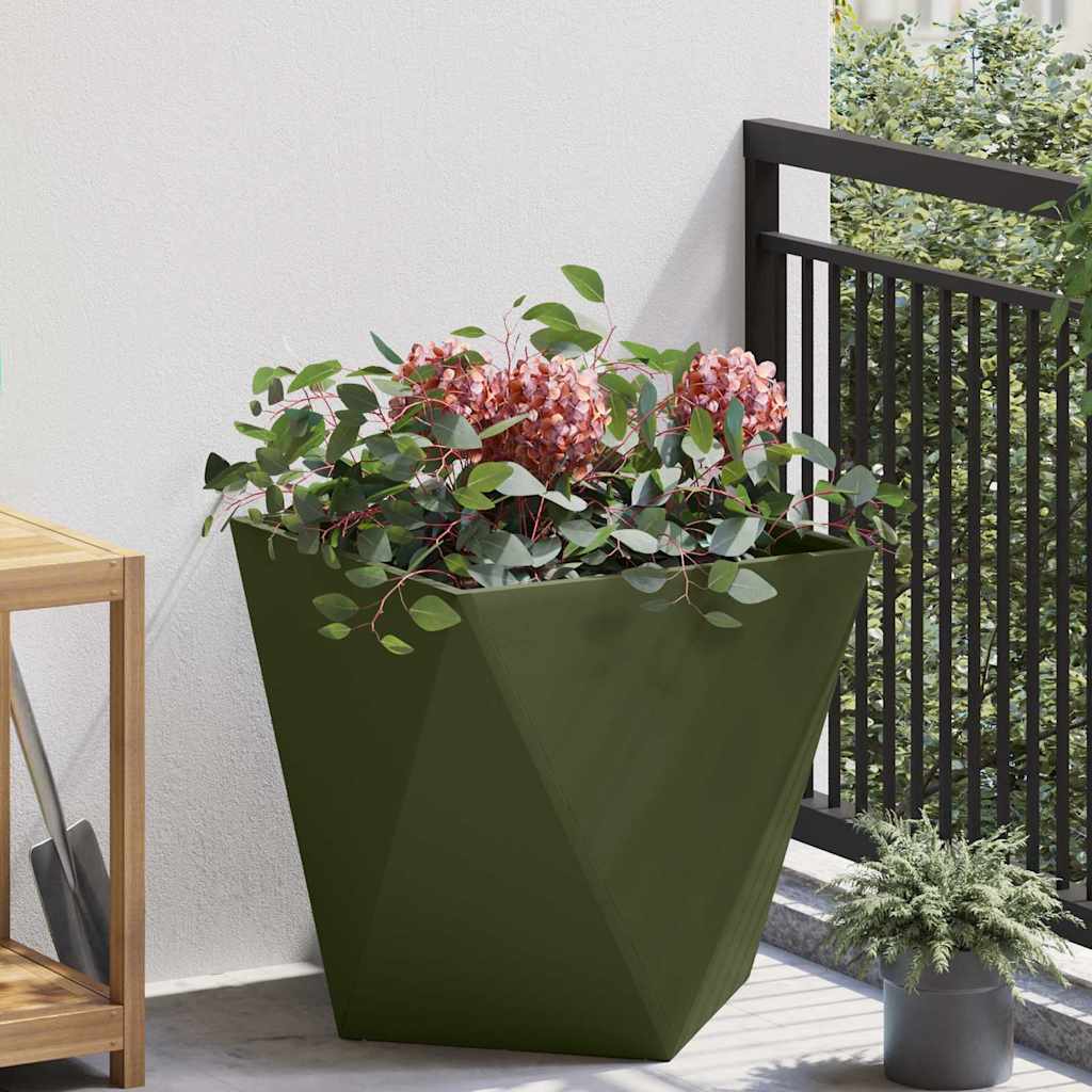 Plantenbak Olijf Groen 50 x 50 x 50 cm Staal is nu te koop bij PeponiXL, paradijselijk wonen!