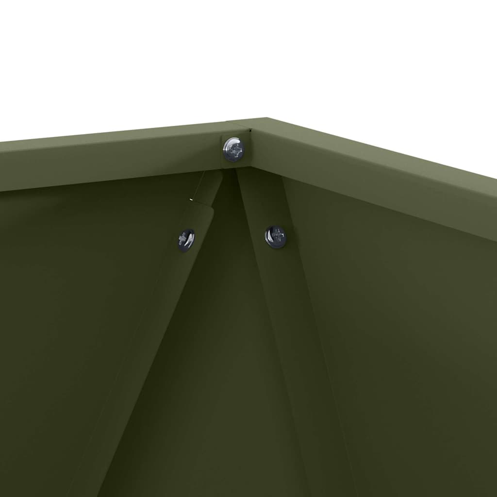 Plantenbak 2 pcs Olijf Groen 50 x 50 x 50 cm Staal is nu te koop bij PeponiXL, paradijselijk wonen!