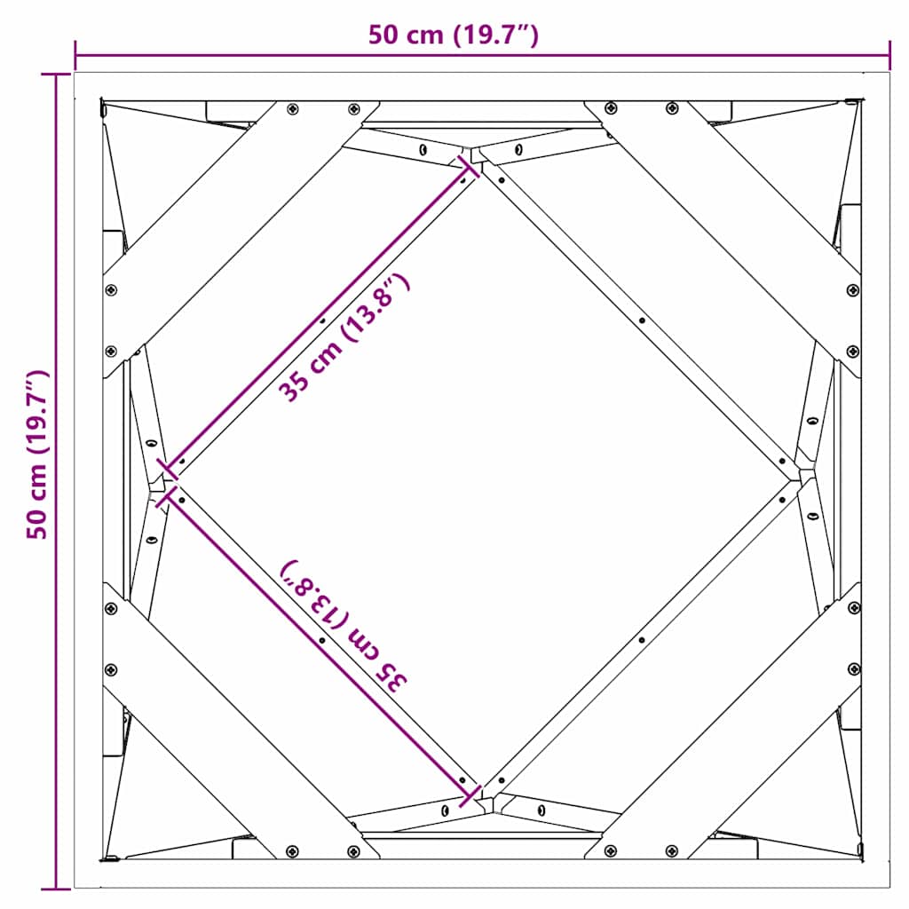 Plantenbak Zilver 50 x 50 x 50 cm Roestvrij staal is nu te koop bij PeponiXL, paradijselijk wonen!