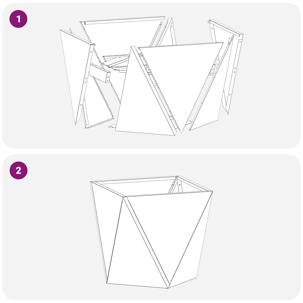 Plantenbak 2 pcs Zilver 50 x 50 x 50 cm Roestvrij staal is nu te koop bij PeponiXL, paradijselijk wonen!