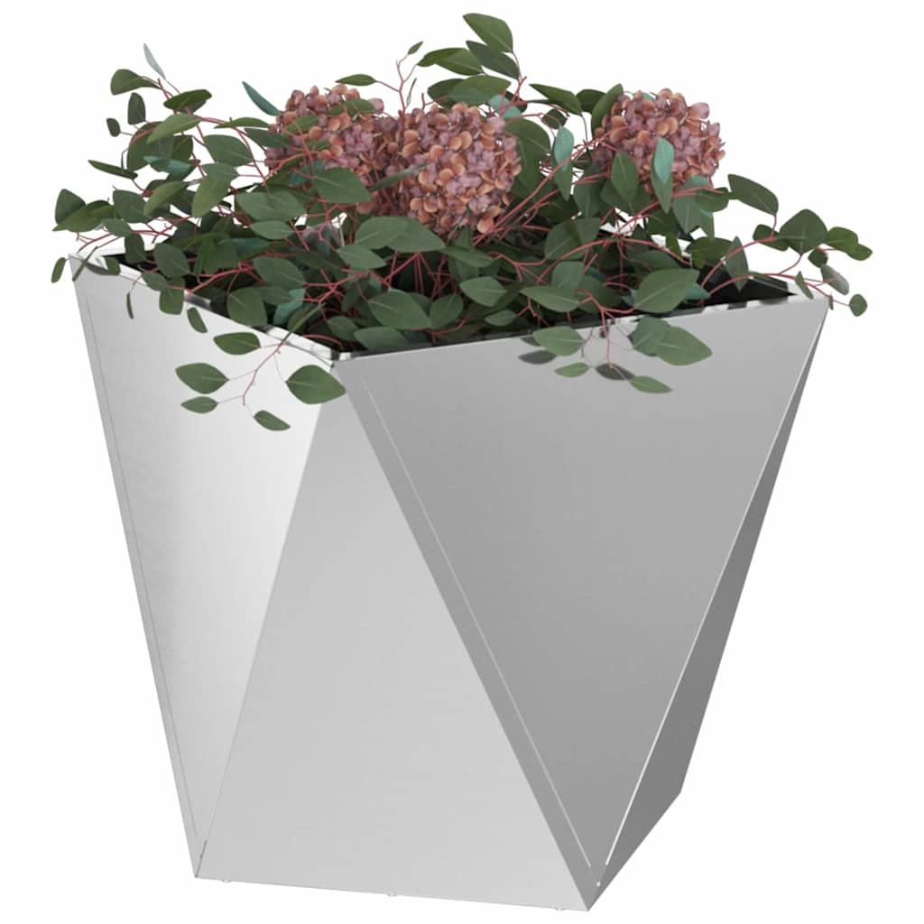 Plantenbak 2 pcs Zilver 50 x 50 x 50 cm Gegalvaniseerd staal is nu te koop bij PeponiXL, paradijselijk wonen!