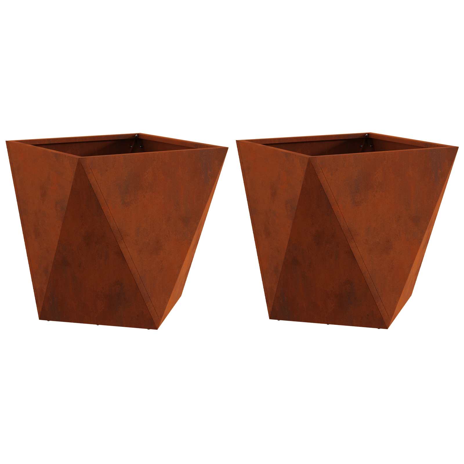 Plantenbak 2 pcs Roestig 50 x 50 x 50 cm Cortenstaal is nu te koop bij PeponiXL, paradijselijk wonen!