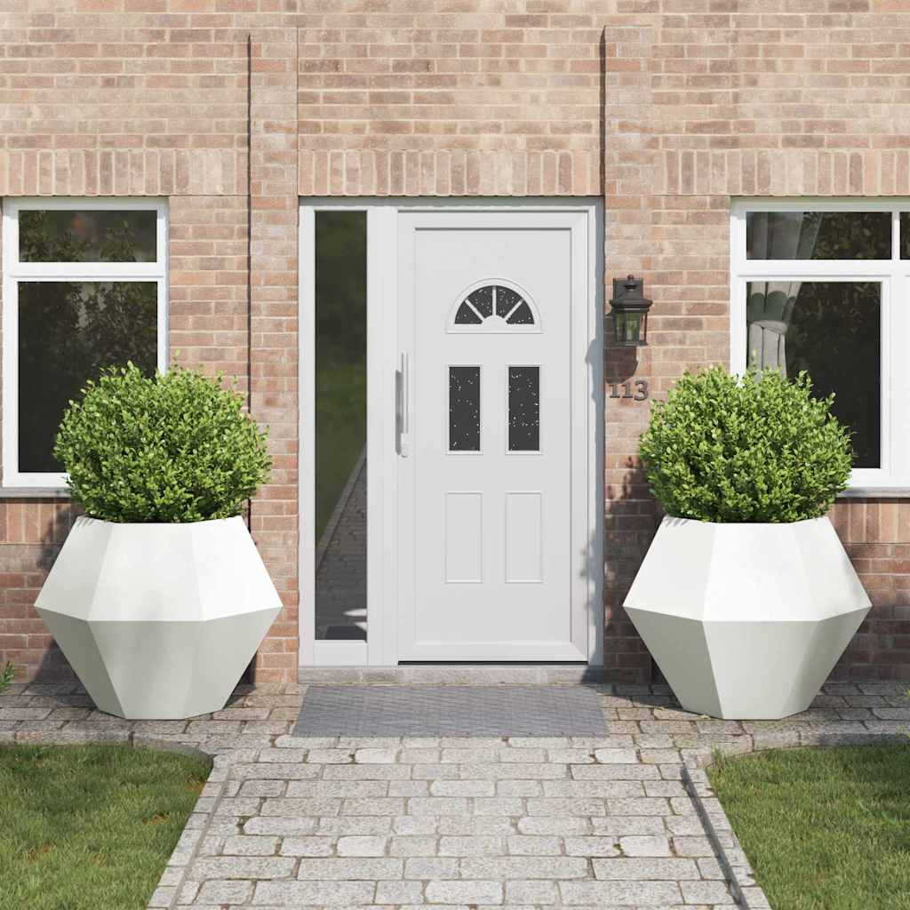 Plantenbak 2 pcs Wit 100 x 100 x 80 cm Staal is nu te koop bij PeponiXL, paradijselijk wonen!
