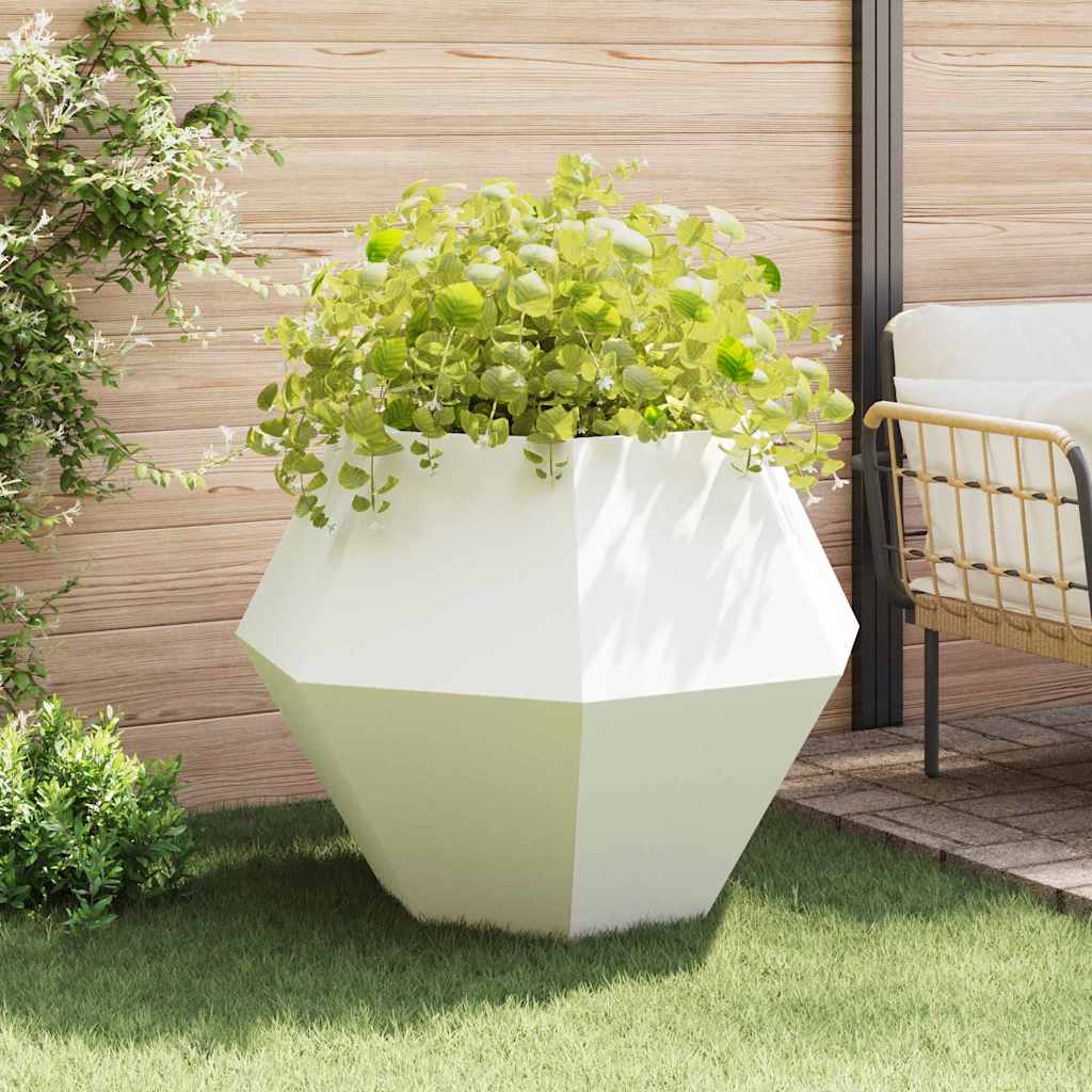 Plantenbak 2 pcs Wit 100 x 100 x 80 cm Staal is nu te koop bij PeponiXL, paradijselijk wonen!