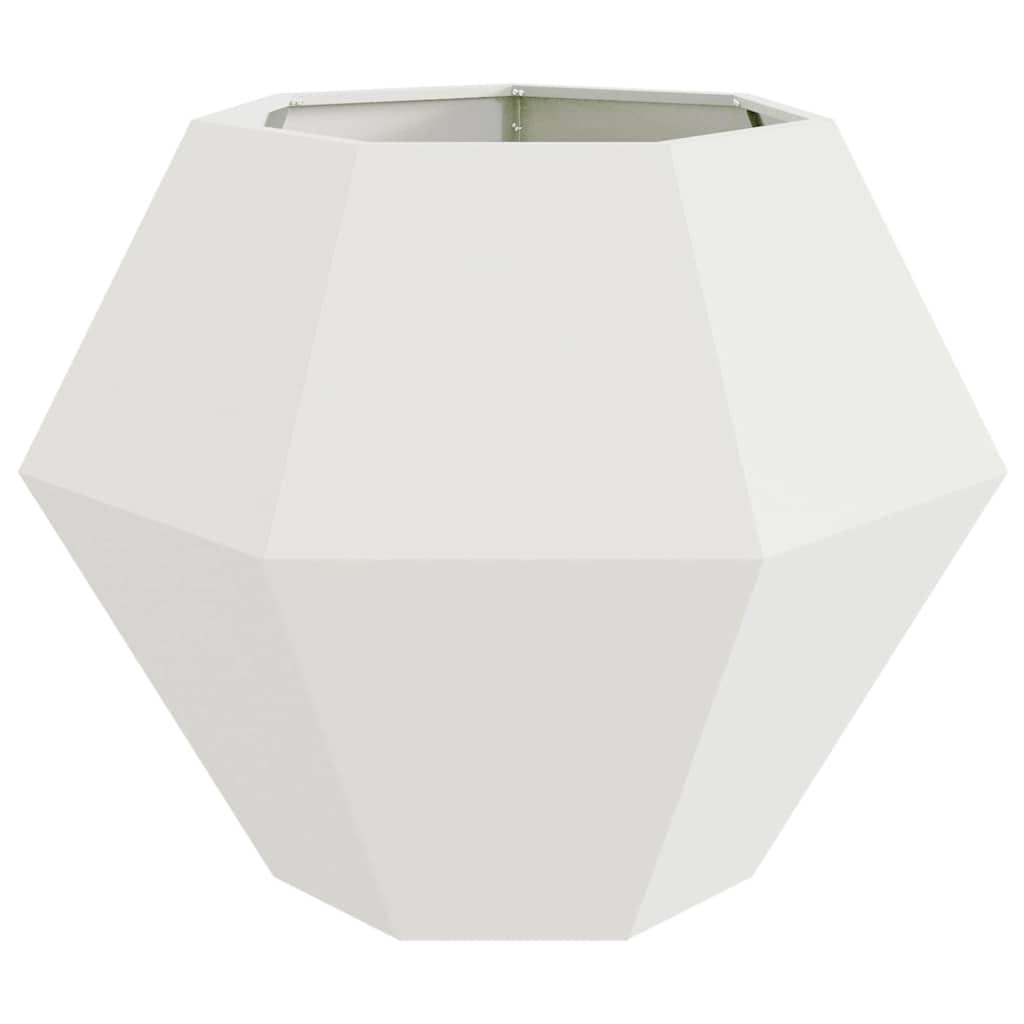 Plantenbak 2 pcs Wit 100 x 100 x 80 cm Staal is nu te koop bij PeponiXL, paradijselijk wonen!