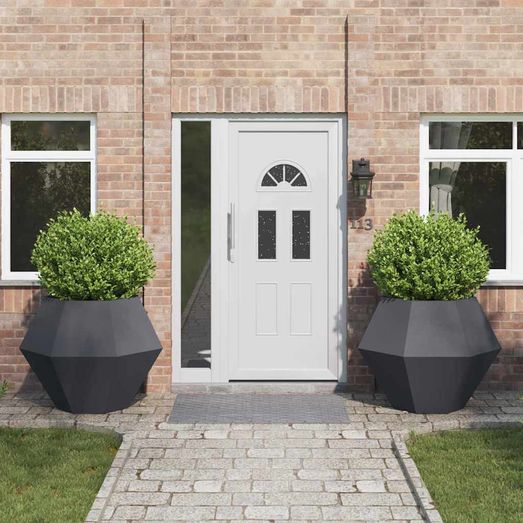 Plantenbak 2 pcs Antraciet 100 x 100 x 80 cm Staal is nu te koop bij PeponiXL, paradijselijk wonen!