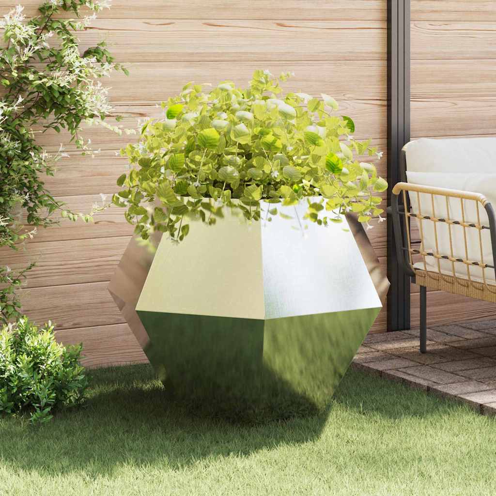 Plantenbak 2 pcs Zilver 100 x 100 x 80 cm Roestvrij staal is nu te koop bij PeponiXL, paradijselijk wonen!