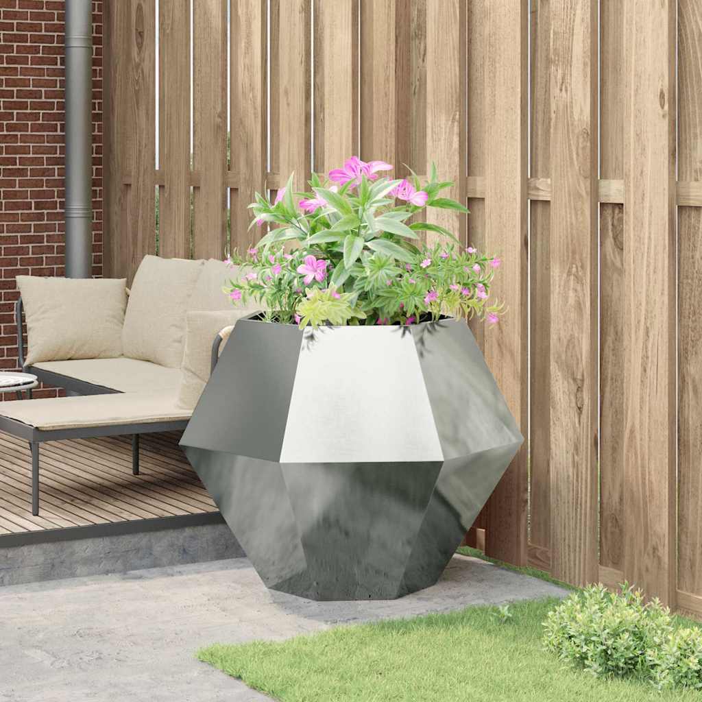 Plantenbak Zilver 100 x 100 x 80 cm Gegalvaniseerd staal is nu te koop bij PeponiXL, paradijselijk wonen!