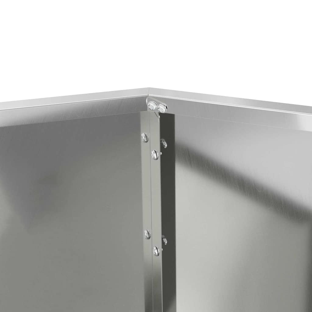 Plantenbak 2 pcs Zilver 100 x 100 x 80 cm Gegalvaniseerd staal is nu te koop bij PeponiXL, paradijselijk wonen!