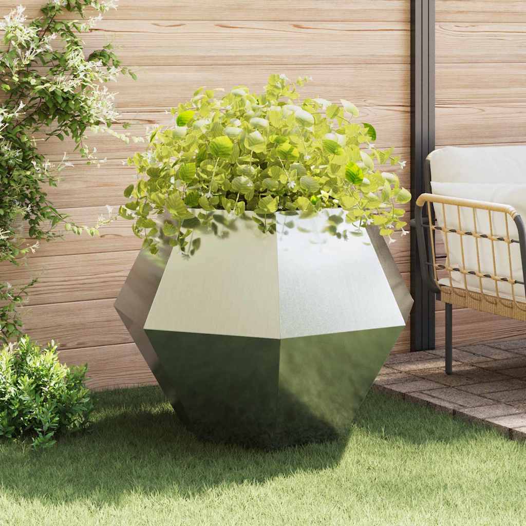 Plantenbak 2 pcs Zilver 100 x 100 x 80 cm Gegalvaniseerd staal is nu te koop bij PeponiXL, paradijselijk wonen!
