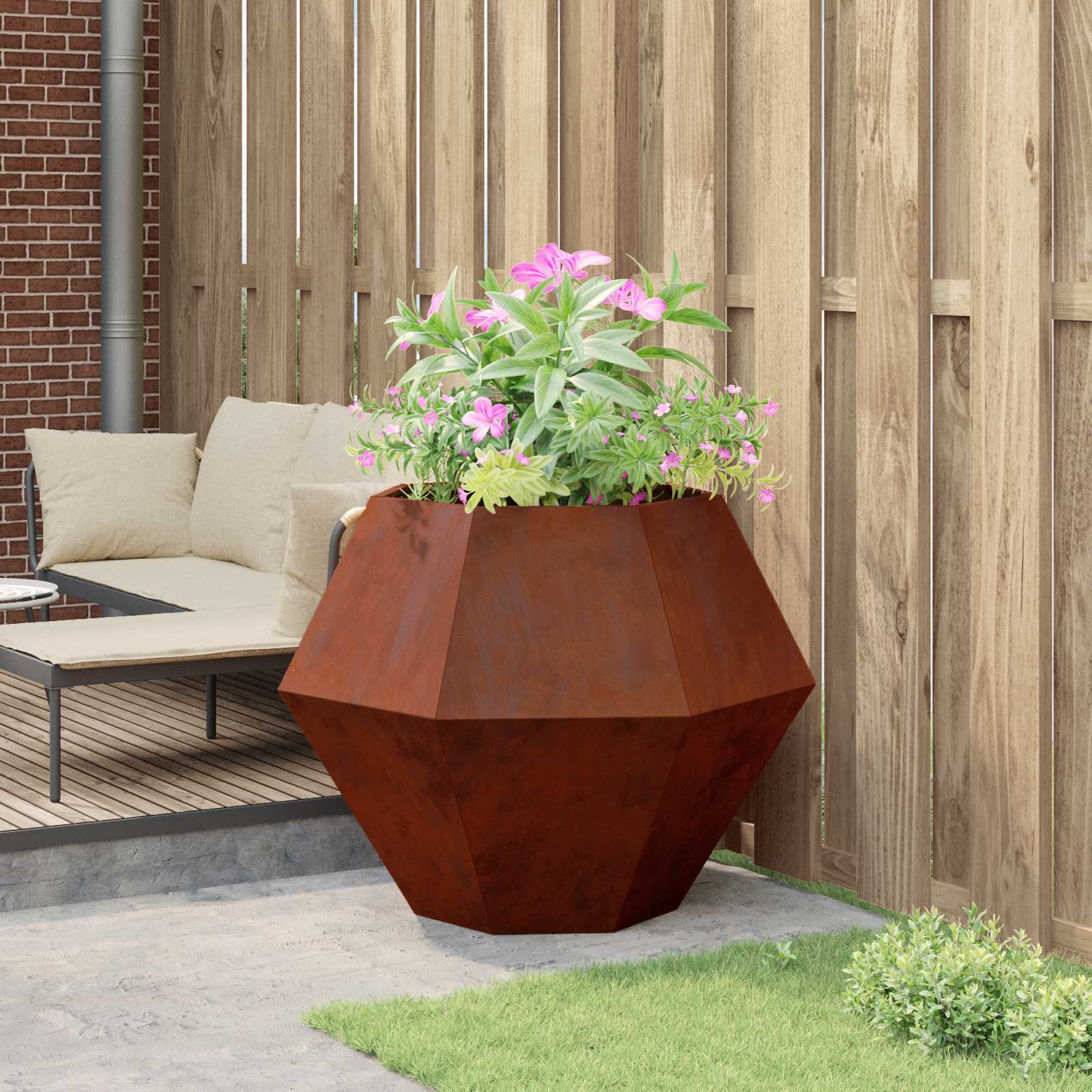 Plantenbak Roestig 100 x 100 x 80 cm Cortenstaal is nu te koop bij PeponiXL, paradijselijk wonen!