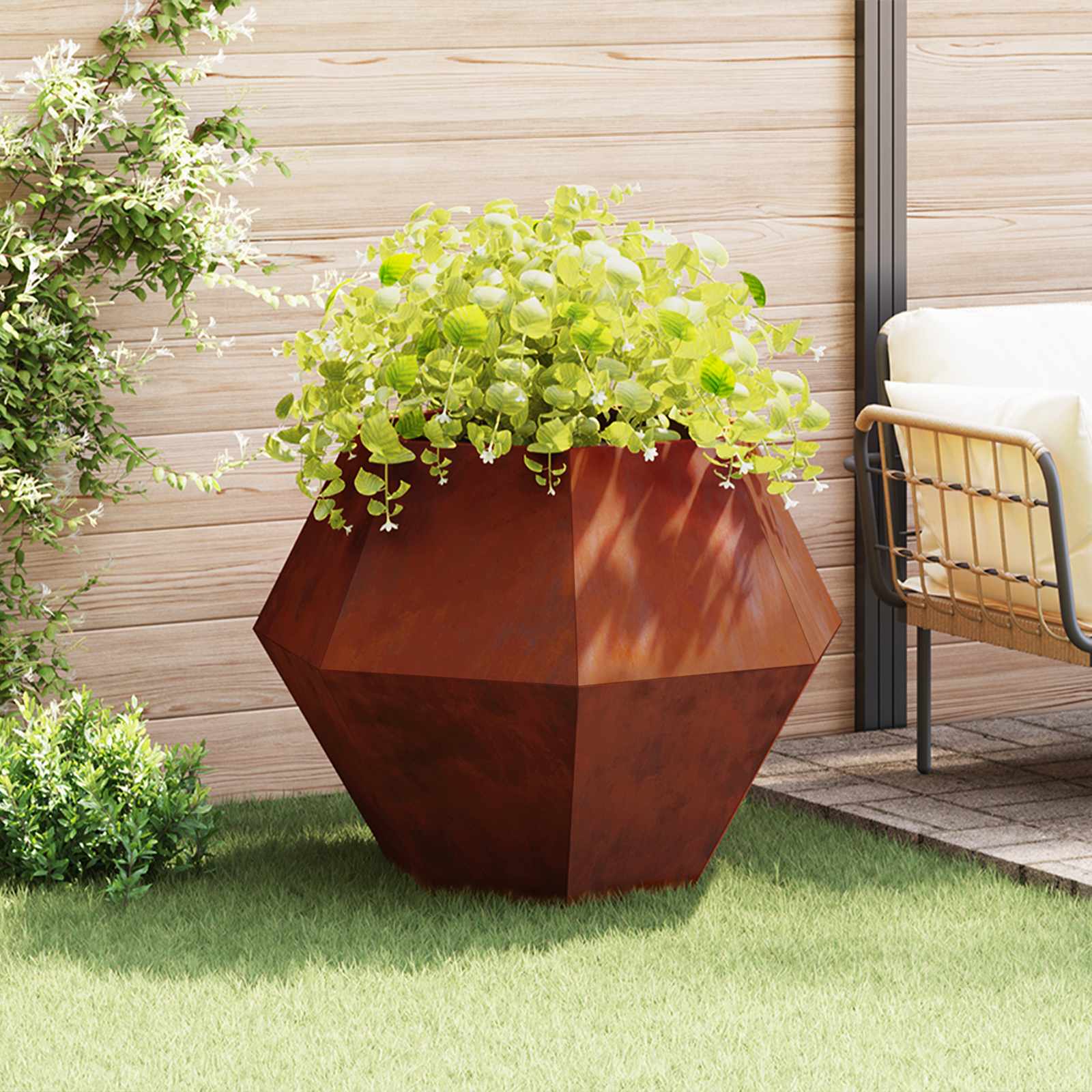 Plantenbak 2 pcs Roestig 100 x 100 x 80 cm Cortenstaal is nu te koop bij PeponiXL, paradijselijk wonen!