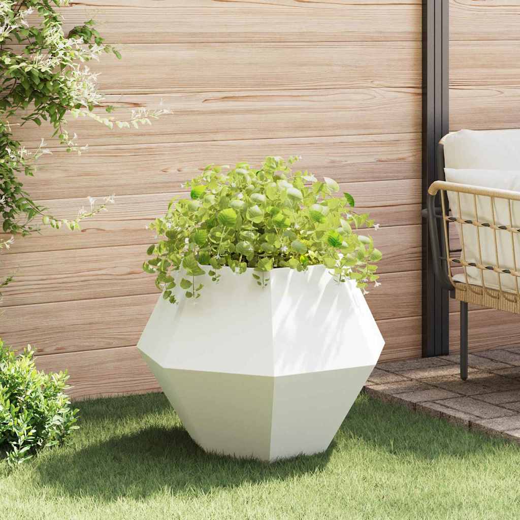 Plantenbak 2 pcs Wit 75 x 75 x 60 cm Staal is nu te koop bij PeponiXL, paradijselijk wonen!