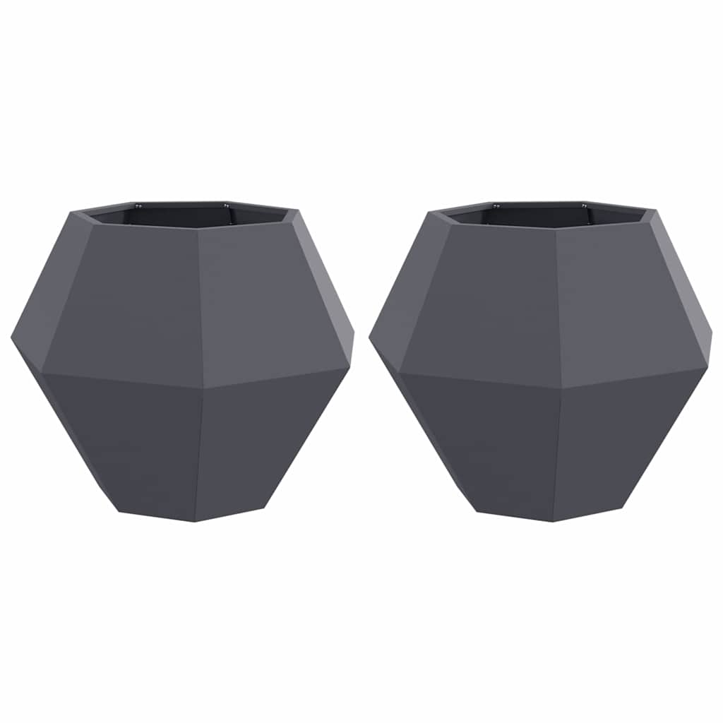Plantenbak 2 pcs Antraciet 75 x 75 x 60 cm Staal is nu te koop bij PeponiXL, paradijselijk wonen!