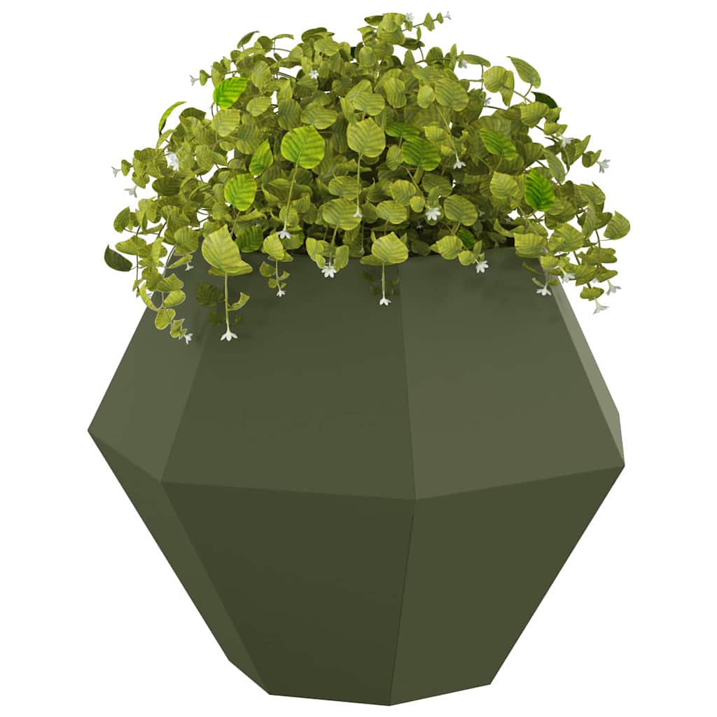 Plantenbak Olijf Groen 75 x 75 x 60 cm Staal is nu te koop bij PeponiXL, paradijselijk wonen!