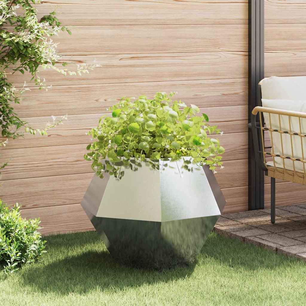 Plantenbak 2 pcs Zilver 75 x 75 x 60 cm Roestvrij staal is nu te koop bij PeponiXL, paradijselijk wonen!