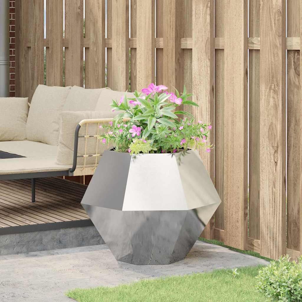 Plantenbak Zilver 75 x 75 x 60 cm Gegalvaniseerd staal is nu te koop bij PeponiXL, paradijselijk wonen!