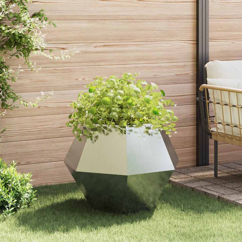 Plantenbak 2 pcs Zilver 75 x 75 x 60 cm Gegalvaniseerd staal is nu te koop bij PeponiXL, paradijselijk wonen!