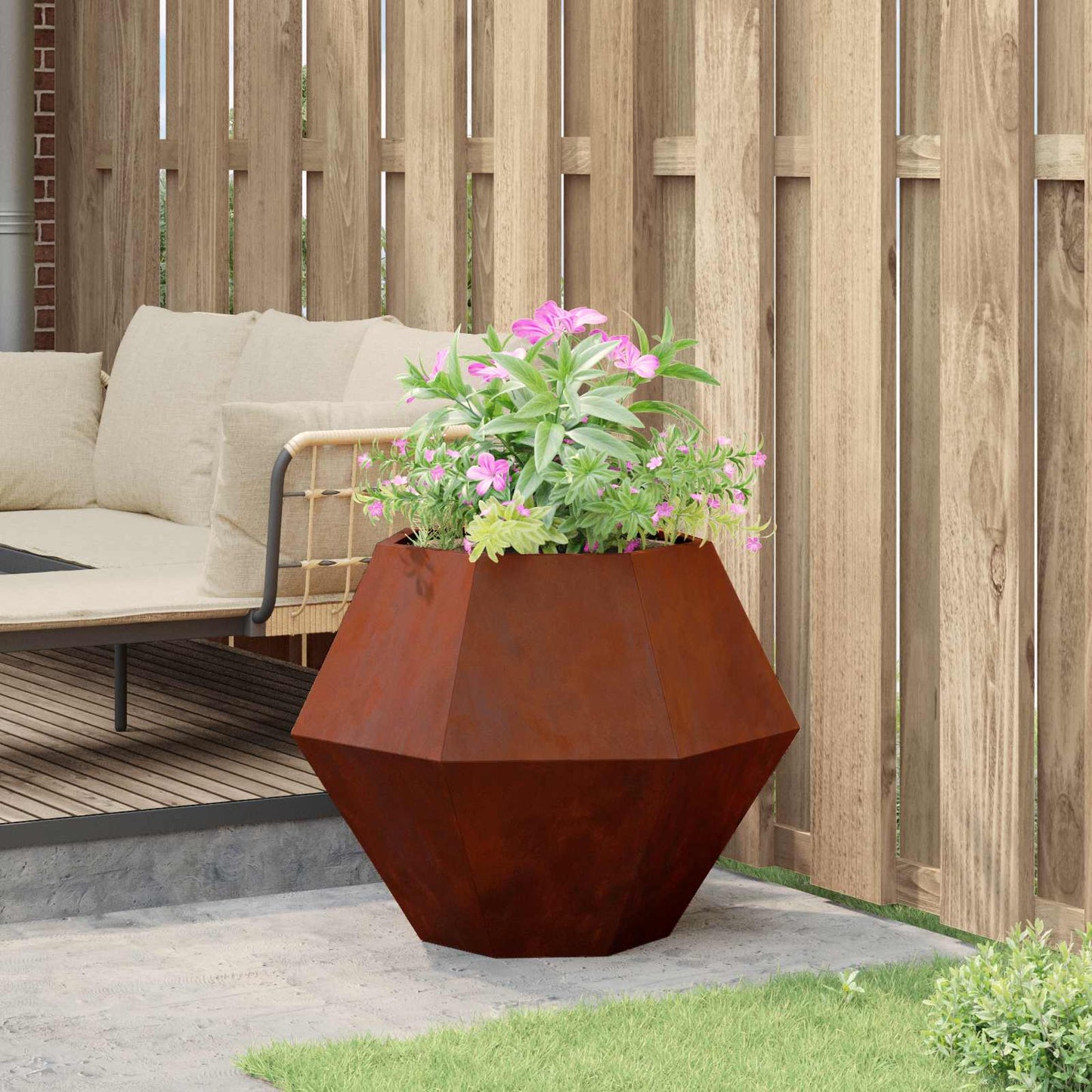Plantenbak Roestig 75 x 75 x 60 cm Cortenstaal is nu te koop bij PeponiXL, paradijselijk wonen!