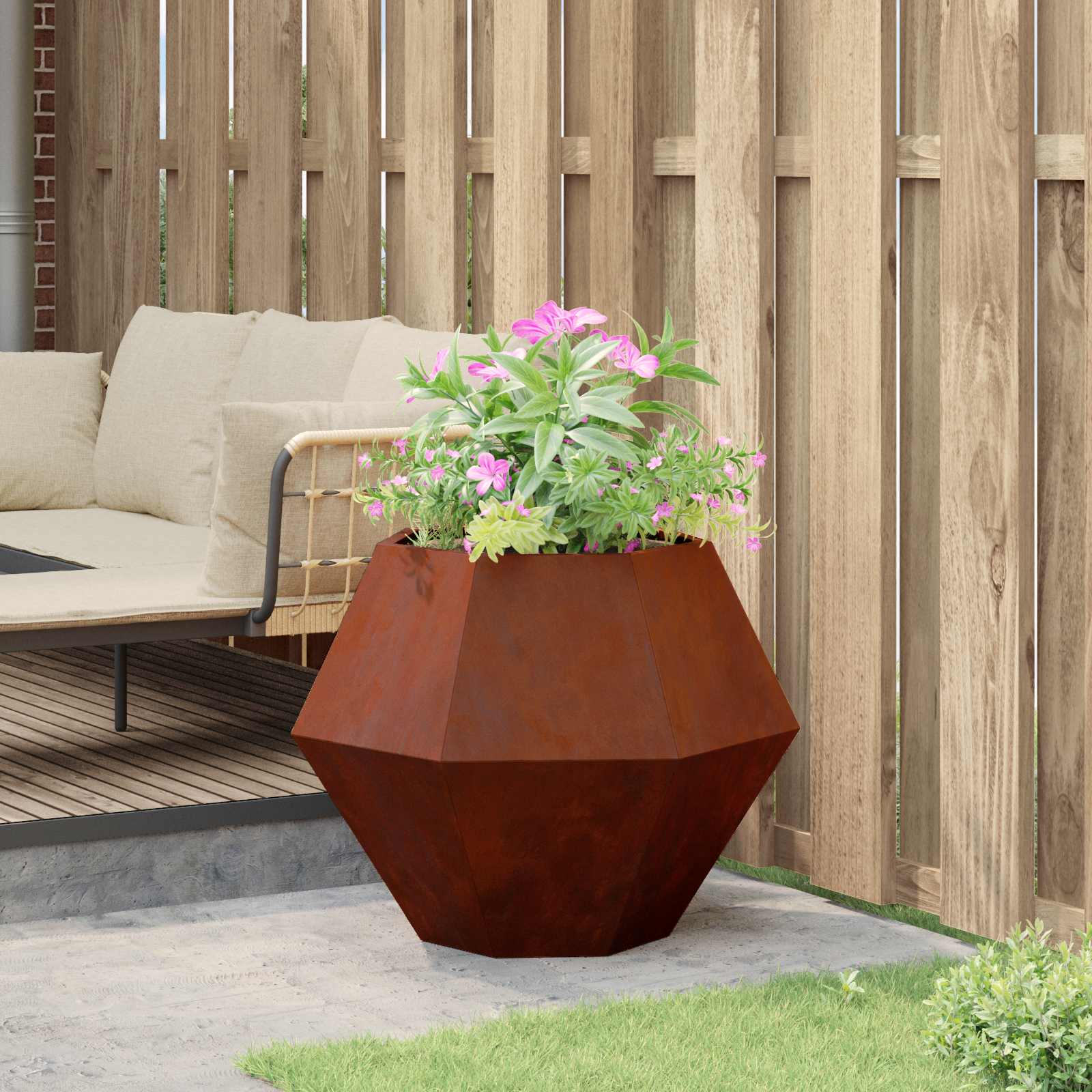 Plantenbak Roestig 75 x 75 x 60 cm Cortenstaal is nu te koop bij PeponiXL, paradijselijk wonen!