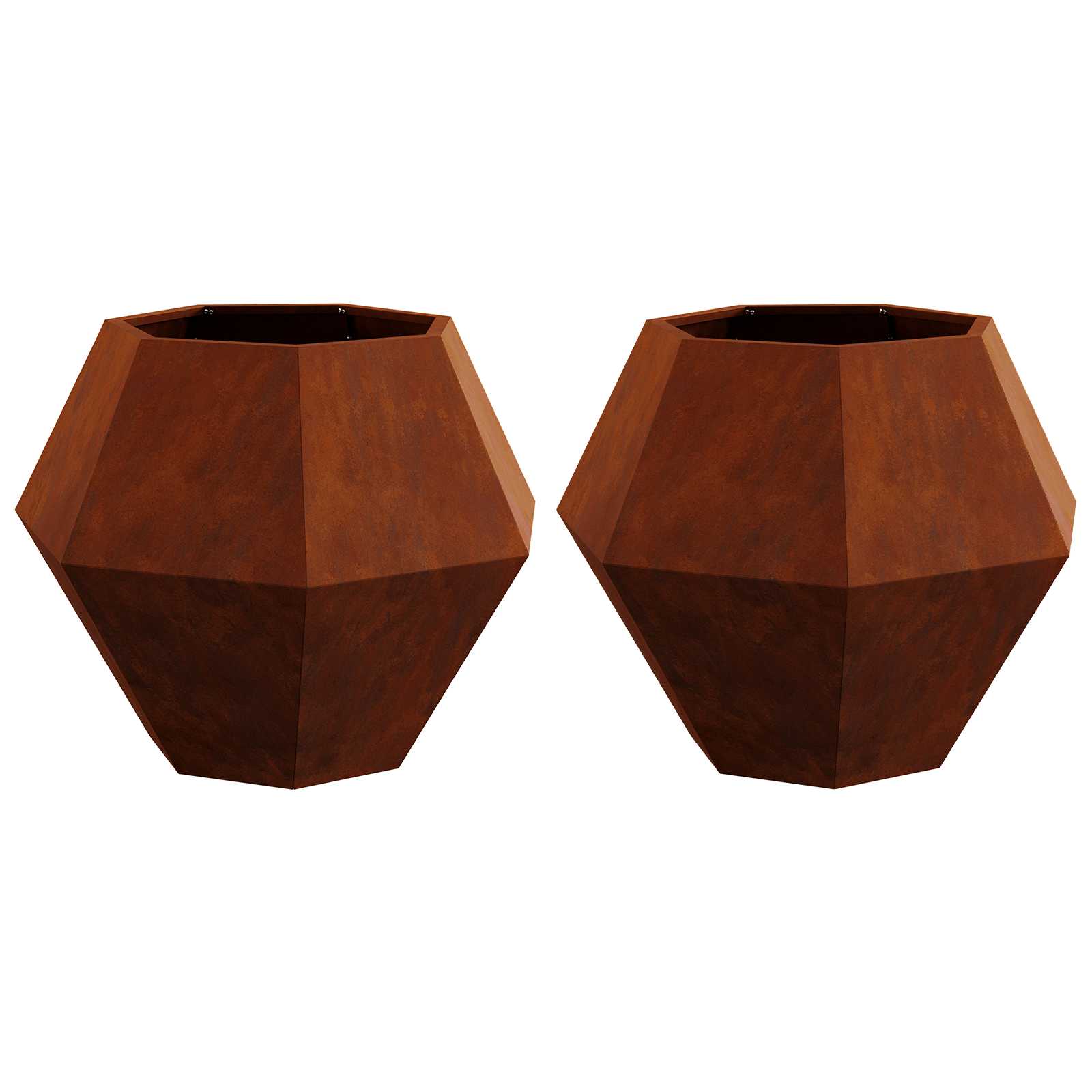 Plantenbak 2 pcs Roestig 75 x 75 x 60 cm Cortenstaal is nu te koop bij PeponiXL, paradijselijk wonen!