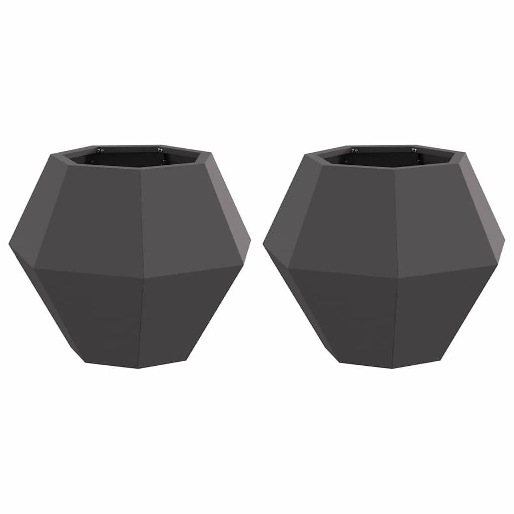 Plantenbak 2 pcs Zwart 50 x 50 x 40 cm Staal is nu te koop bij PeponiXL, paradijselijk wonen!