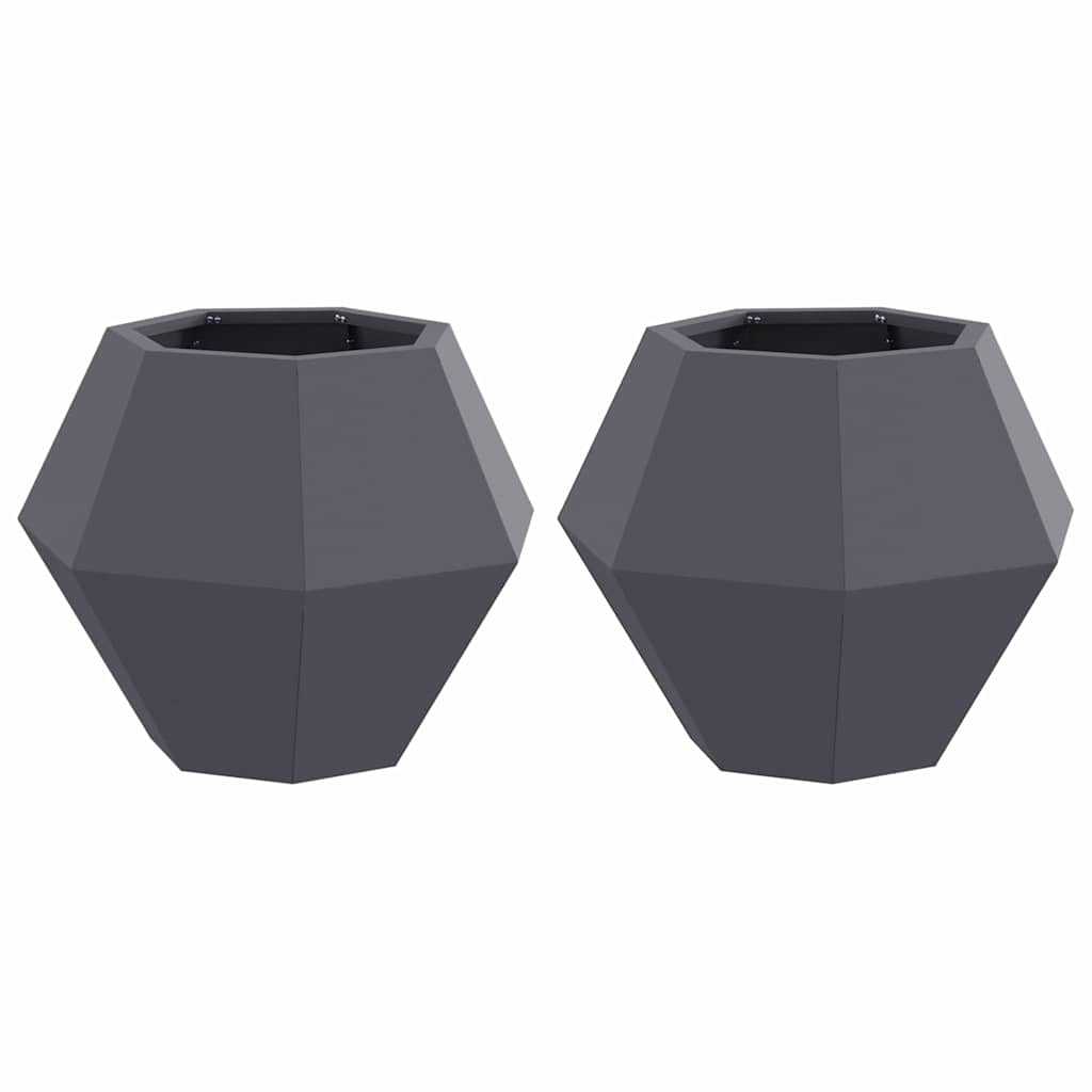 Plantenbak 2 pcs Antraciet 50 x 50 x 40 cm Staal is nu te koop bij PeponiXL, paradijselijk wonen!
