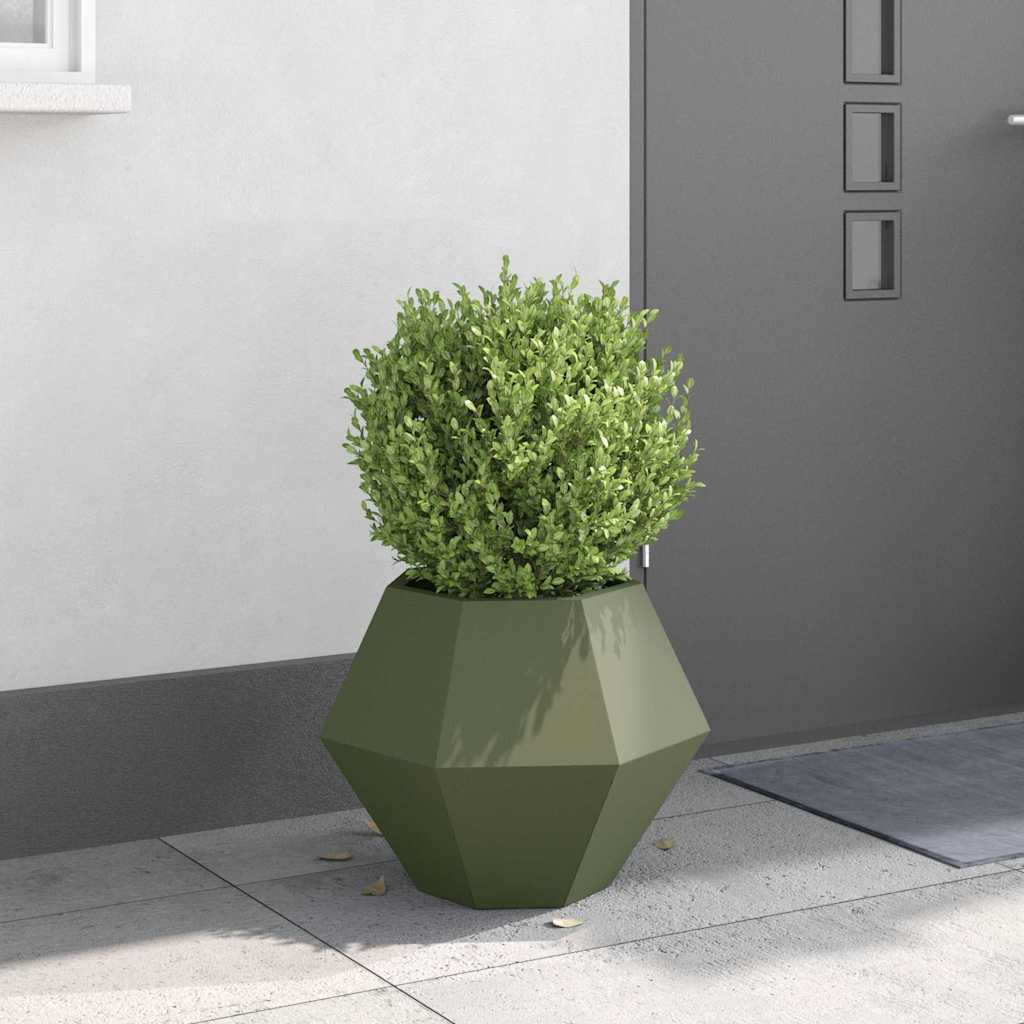 Plantenbak Olijf Groen 50 x 50 x 40 cm Staal is nu te koop bij PeponiXL, paradijselijk wonen!