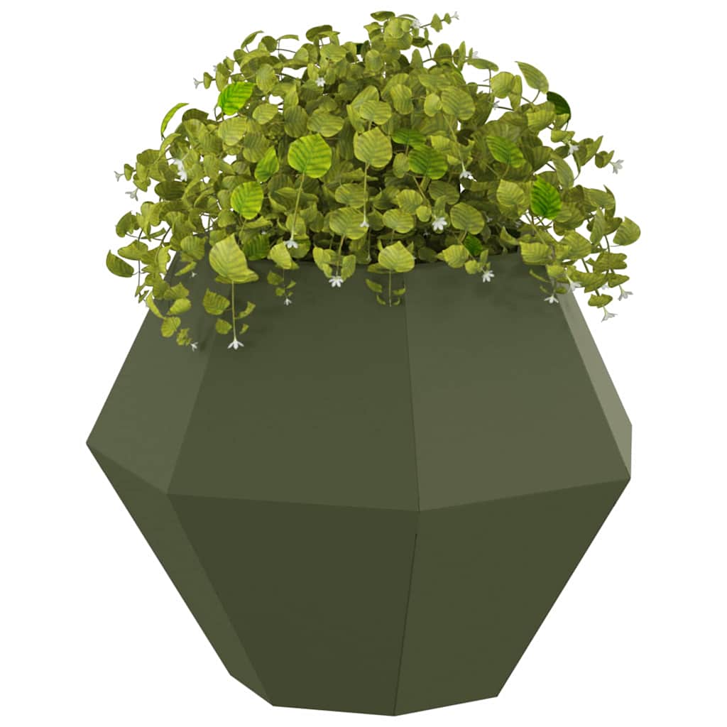 Plantenbak Olijf Groen 50 x 50 x 40 cm Staal is nu te koop bij PeponiXL, paradijselijk wonen!