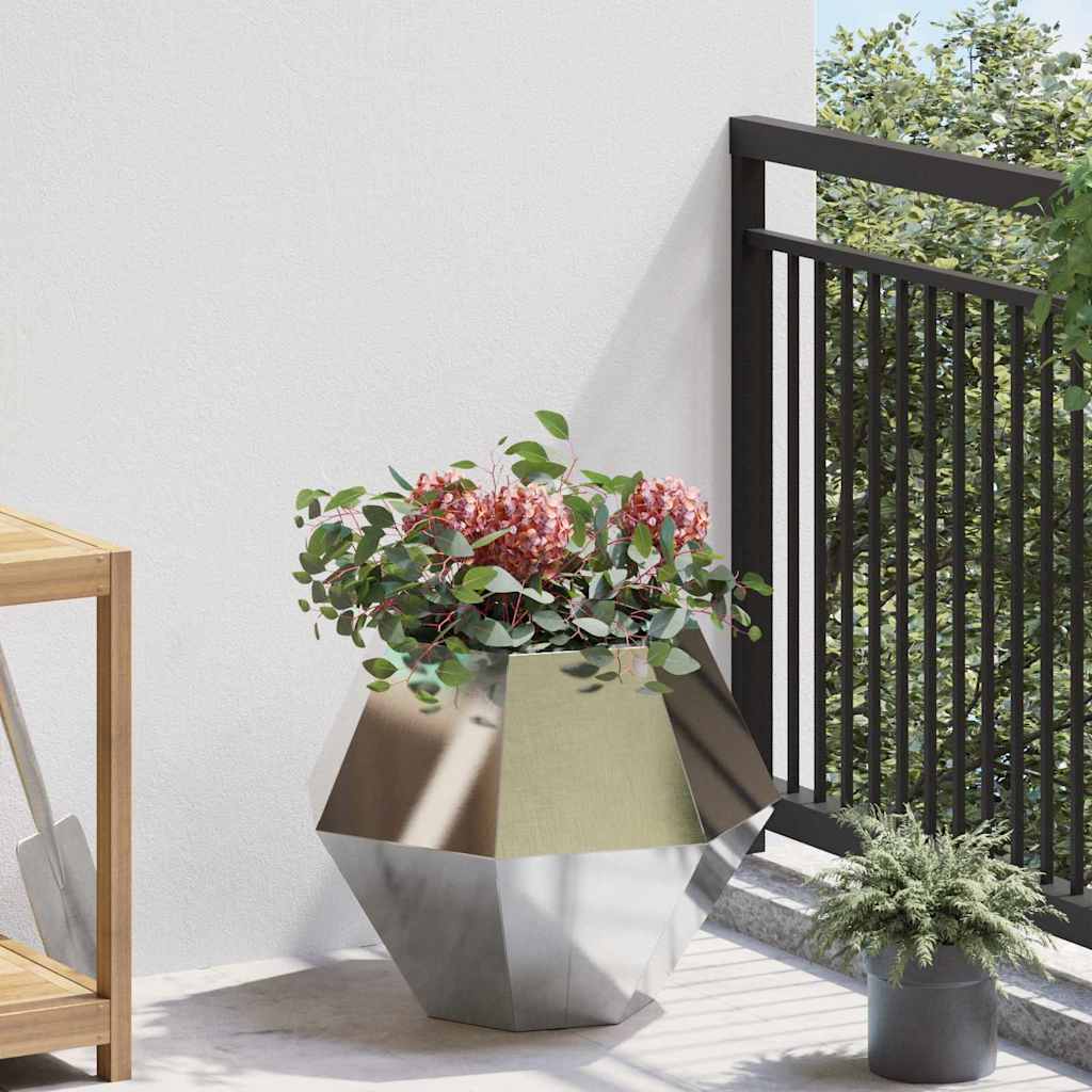 Plantenbak 2 pcs Zilver 50 x 50 x 40 cm Roestvrij staal is nu te koop bij PeponiXL, paradijselijk wonen!