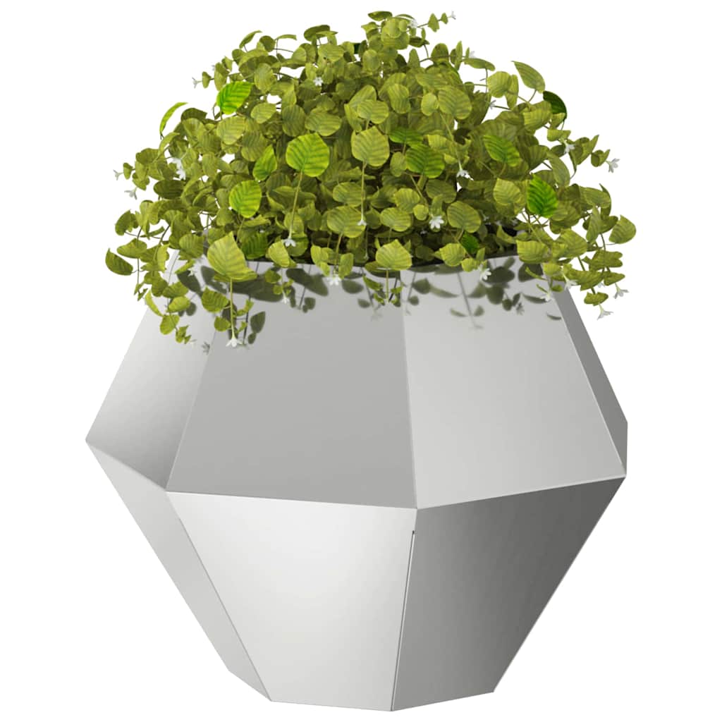 Plantenbak 2 pcs Zilver 50 x 50 x 40 cm Gegalvaniseerd staal is nu te koop bij PeponiXL, paradijselijk wonen!