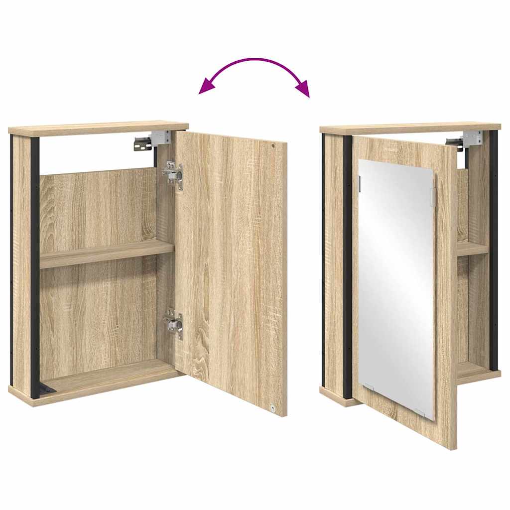 Badkamermeubelset met plank 4 pcs Sonoma Eiken Bewerkt hout is nu te koop bij PeponiXL, paradijselijk wonen!