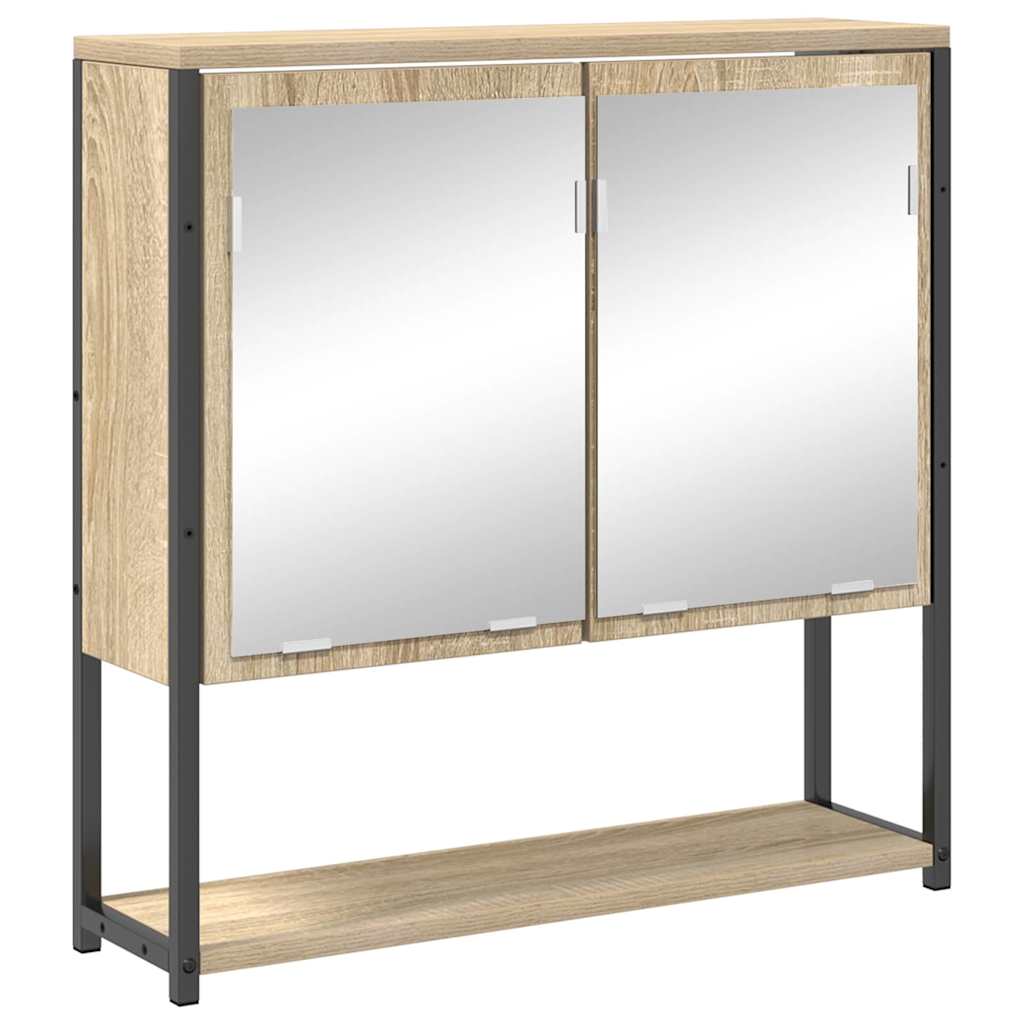 Badkamermeubelset met plank 4 pcs Sonoma Eiken Bewerkt hout is nu te koop bij PeponiXL, paradijselijk wonen!