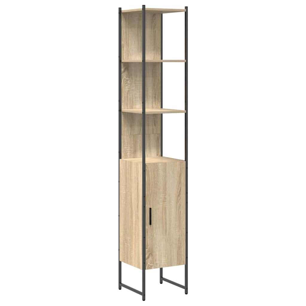 Badkamermeubelset met plank 4 pcs Sonoma Eiken Bewerkt hout is nu te koop bij PeponiXL, paradijselijk wonen!