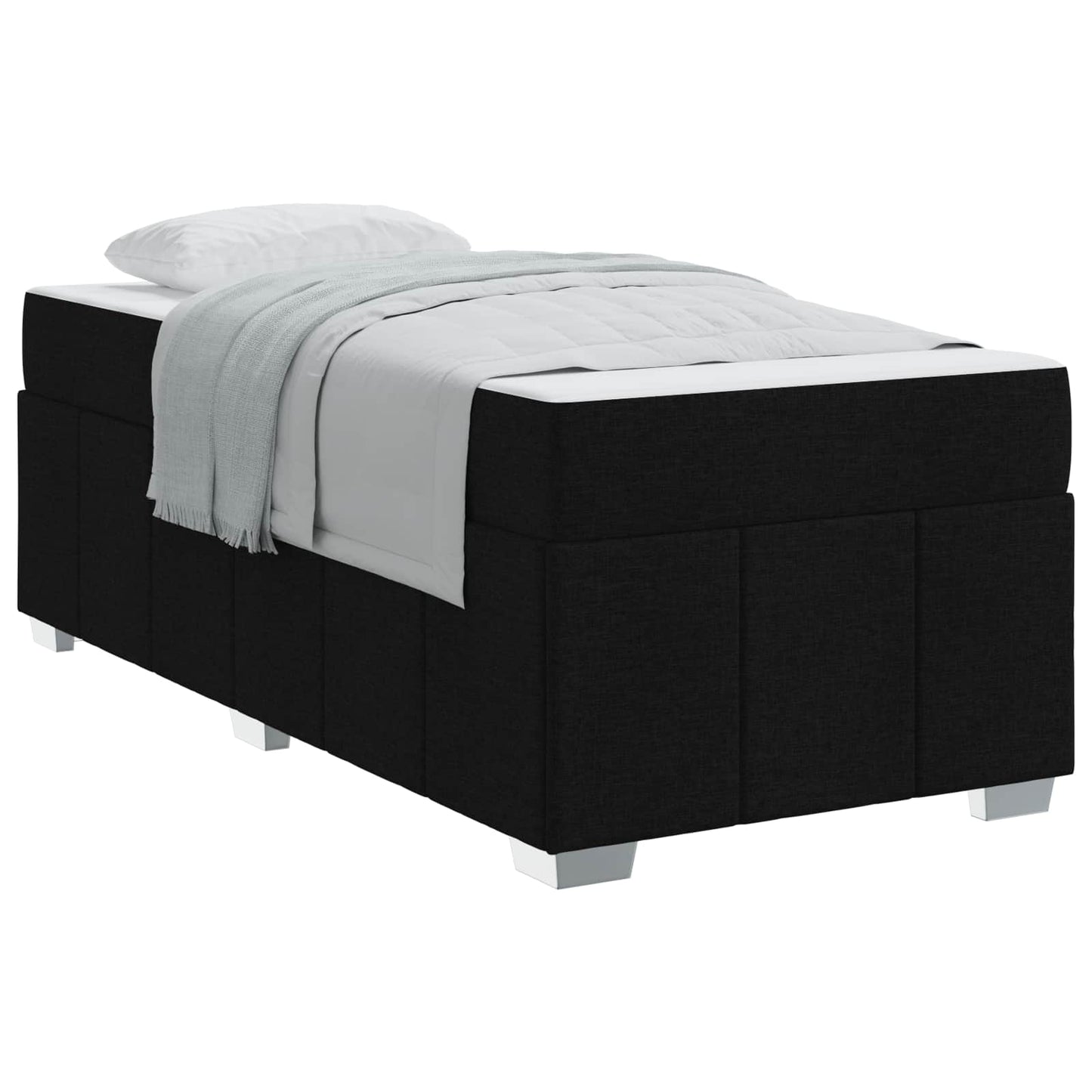 Bedframe met matras Zwart 80 x 200 cm Stof is nu te koop bij PeponiXL, paradijselijk wonen!