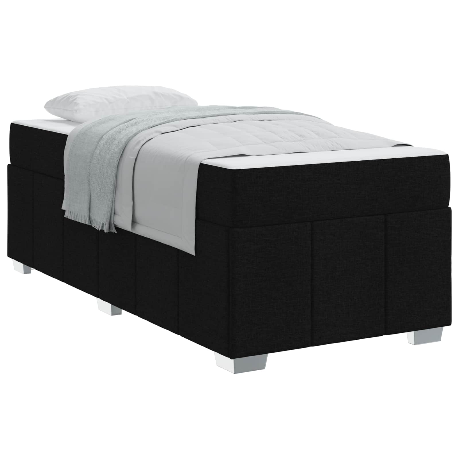 Bedframe met matras Zwart 80 x 200 cm Stof is nu te koop bij PeponiXL, paradijselijk wonen!