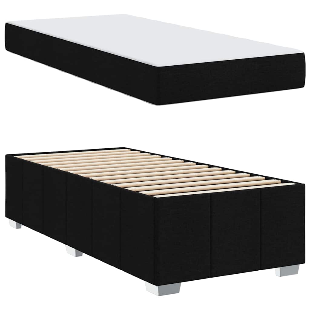 Bedframe met matras Zwart 80 x 200 cm Stof is nu te koop bij PeponiXL, paradijselijk wonen!