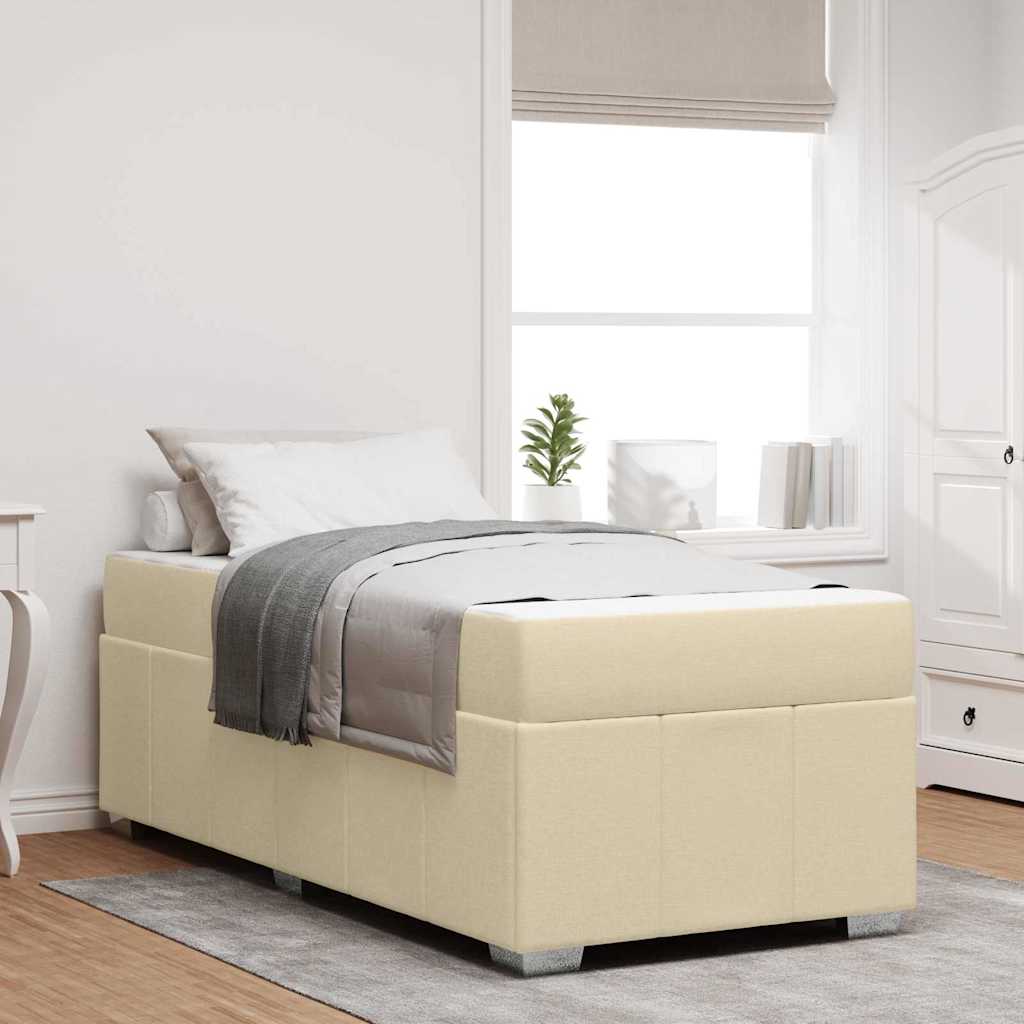 Bedframe met matras Crème 80 x 200 cm Stof is nu te koop bij PeponiXL, paradijselijk wonen!