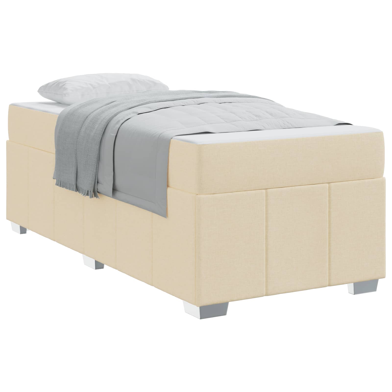 Bedframe met matras Crème 80 x 200 cm Stof is nu te koop bij PeponiXL, paradijselijk wonen!