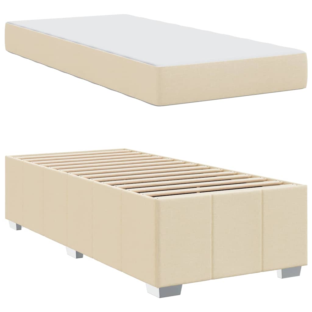 Bedframe met matras Crème 80 x 200 cm Stof is nu te koop bij PeponiXL, paradijselijk wonen!