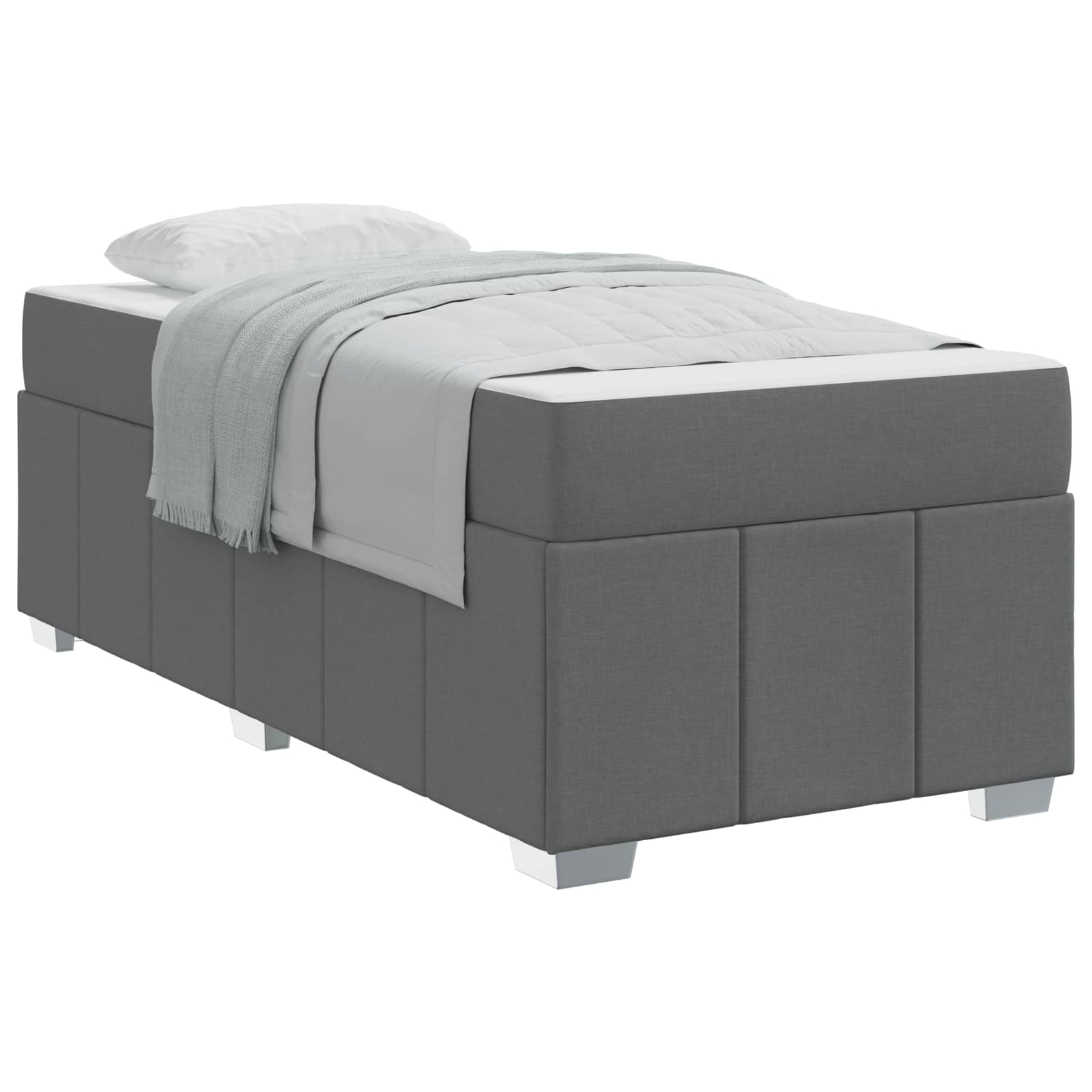 Bedframe met matras Donkergrijs 90 x 200 cm Stof is nu te koop bij PeponiXL, paradijselijk wonen!